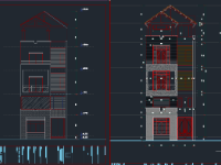 File cad Nhà phố biệt thự 5 tầng kích thước 6x8.5m ( Excel, cad Kiến trúc, kết cấu)