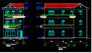 File cad Nhà Phố (lầu) đầy đủ mặt bằng, mặt cắt