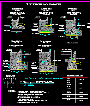 File cad thiết kế Bản vẽ tường chắn sóng Tô lịch