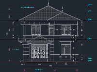 File cad thiết kế biệt thự mái Nhật 2 tầng 10x12.5m