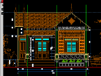 File CAD thiết kế kiến trúc nhà ở cấp 4 KT (8mx11m)