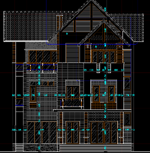 File cad thiết kế một ngôi biệt thự 3 tầng kích thước 2,2x14,7m( đầy đủ KT+KC)