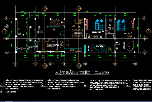 File cad thiết kế nhà mái thái 1 tầng kích thước 6x17.5m