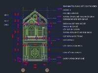 nhà 2 tầng mái ngói,nhà phố 2 tâng,nhà phố 5x20m,file cad nhà phố 2 tầng