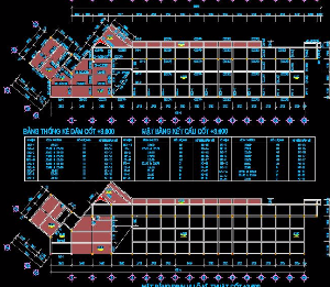 File cad thiết kế phần kết cấu trường THCS Móng, dầm, kè, sàn 3 tầng