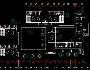 File cad thiết kế trường mẫu giáo 6 lớp có đầy đủ các thành phần md, mc,mb