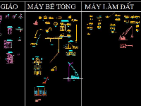 File cad thư viện máy thi công, giàn giáo