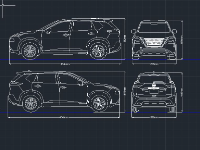 File cad tuyến hình xe ô tô Nissan Rogue
