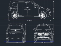 File cad tuyến hình xe ô tô Nissan Townstar L1