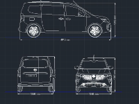 File cad tuyến hình xe ô tô Nissan Townstar L2