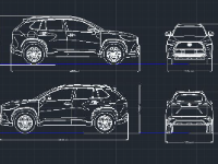 File cad tuyến hình xe ô tô Toyota Corolla Cross