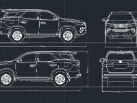 File cad tuyến hình xe ô tô Toyota Fortuner