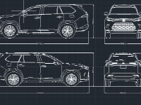 File cad tuyến hình xe ô tô Toyota Grand Highlander