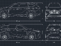 File cad tuyến hình xe ô tô Toyota Highlander Hybrid