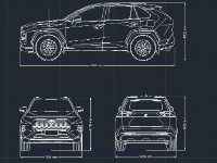 File cad tuyến hình xe ô tô Toyota RAV4