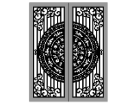 File cắt cnc cổng 2 cánh trống dxf