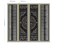 File cắt cnc cổng 4 cánh trống đẹp kết hợp dây tiền