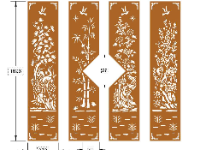 File cắt cnc cổng 4 cánh tứ quý