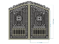 File cắt cổng 2 cánh hót dxf