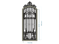 File cnc cổng 1 cánh lá tây đẹp