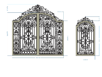 File cnc cổng 2 cánh chính phụ thiết kế đẹp mới