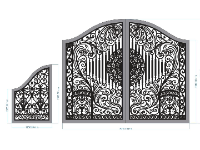 File cnc cổng 2 cánh chính và 2 cánh phụ