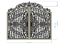File cnc cổng 2 cánh chóp vương miện