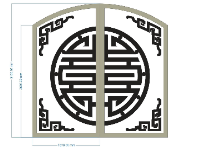 File cnc cổng 2 cánh chữ thọ mới