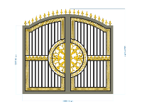 File cnc cổng 2 cánh đơn giản file 2d