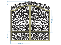 File cnc cổng 2 cánh dxf 2d