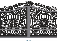 File cnc cổng 2 cánh lá tây dxf