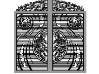 File cnc cổng 2 cánh phượng hoàng hoa sen