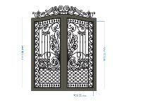 File cnc cổng 2 cánh thiết kế autocad 2023