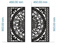 File cnc cổng 2 cánh trống dơi đồng tiền