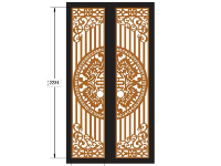 File cnc cổng 2 cánh trống dơi dxf