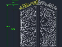 File cnc cổng 2 cánh trống đồng có vòm