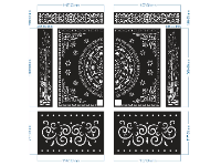 File cnc cổng 2 cánh trống đông hoa văn trúc