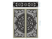 File cnc cổng 2 cánh trống đồng kết hợp ô thoáng hoa