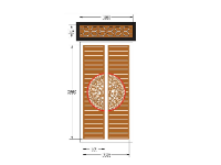 File cnc cổng 2 cánh trống đồng và ô thoáng bông tuyết