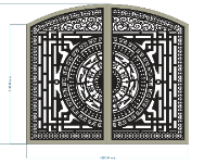 File cnc cổng 2 cánh trống đồng vòm cong