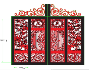 File cnc cổng 2 cánh trúc đẹp mắt