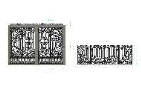 File cnc cổng 2 cánh và hàng rào dxf