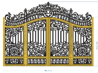 File cnc cổng 4 cánh biệt thự mới