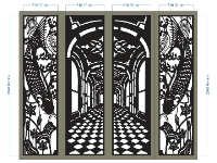 File cnc cổng 4 cánh cá chép và nhà mới