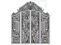 File cnc cổng 4 cánh cắt cnc hoa văn kiểu uốn