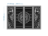 File cnc cổng 4 cánh chim công