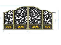 cổng 4 cánh cnc,cnc cổng sen hạc,mẫu cnc cổng sen hạc,thiết kế sen hạc