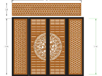File cnc cổng 4 cánh có ô thoáng