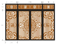 File cnc cổng 4 cánh có ô thoáng và chông