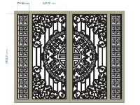 File cnc cổng 4 cánh đẹp